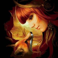 Схема вышивки «две  лисы»