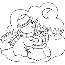 Схема вышивки «снеговики»