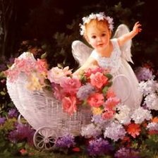 Схема вышивки «дівчинка з квітами»