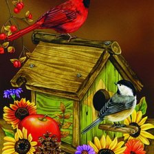 Схема вышивки «скворечник»