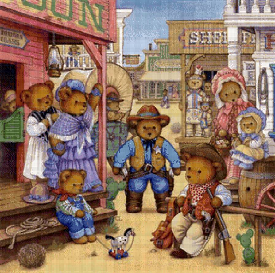 техаские мишки - ковбой, мишка, детям, детская, игрушки, медвежата - предпросмотр