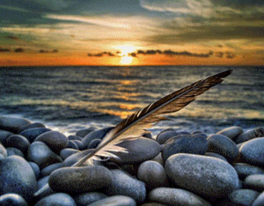 появление - море, берег, перо - предпросмотр