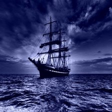 Схема вышивки «Корабль в ночи»