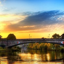 Схема вышивки «Закат над рекой»