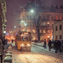 Схема вышивки «Львов зимой.»