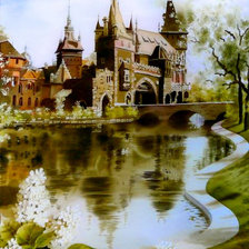 Схема вышивки «замок весной»