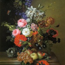 попугайчики в цветах