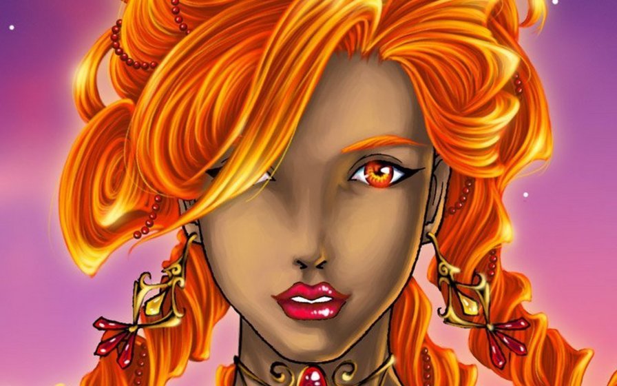 огненная дева - фэнтези, девушка - оригинал