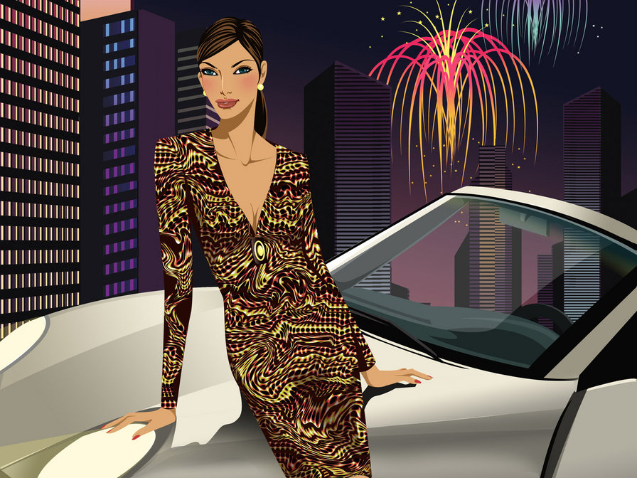 гламур - девушка - оригинал