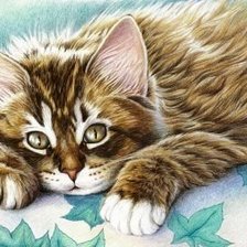 Схема вышивки «котенок»