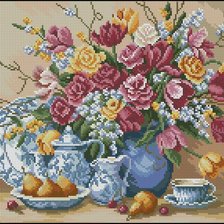 Схема вышивки «натюрморт с китайским сервизом»