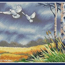 Схема вышивки «любовь и голуби»