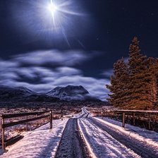 Схема вышивки «зимний вечер»