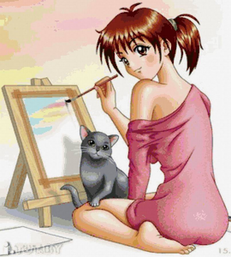 художница - девушка - предпросмотр