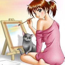 Схема вышивки «художница»