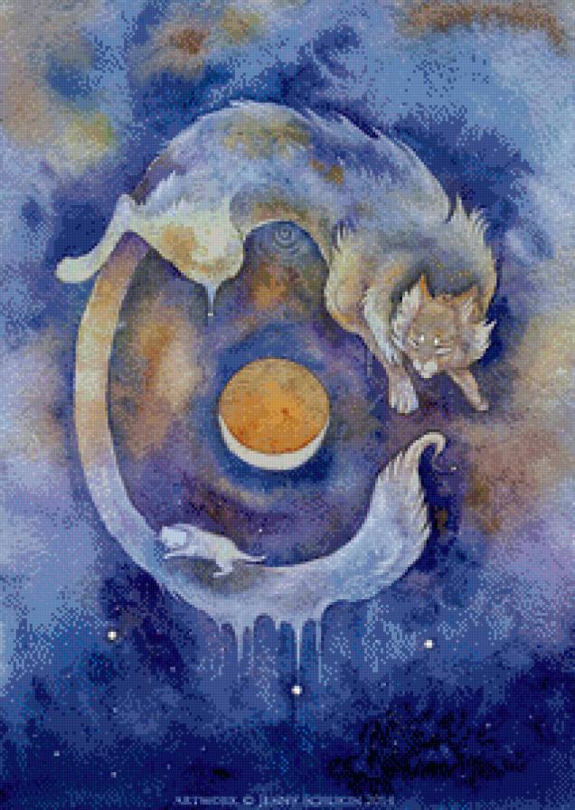 кошачая луна - луна, коты - предпросмотр