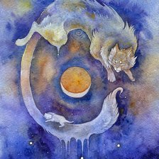 Схема вышивки «кошачая луна»