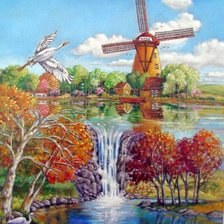 Схема вышивки «мельница»