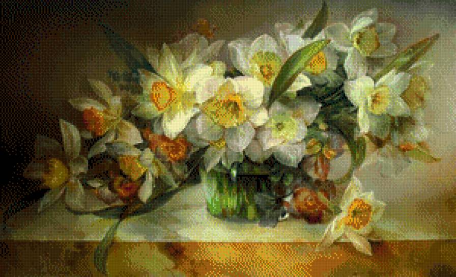 Нарцисы - букет, цветы - предпросмотр