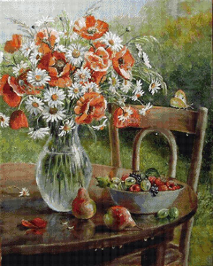 натюрморт - натюрморт, цветы, букет - предпросмотр