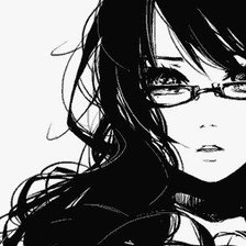 Схема вышивки «аниме девушка в очках»