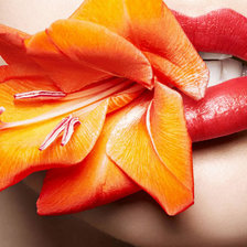 Схема вышивки «губы»