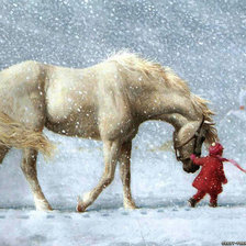 Схема вышивки «Лошадь с девочкой»