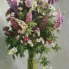 Схема вышивки «люпины»