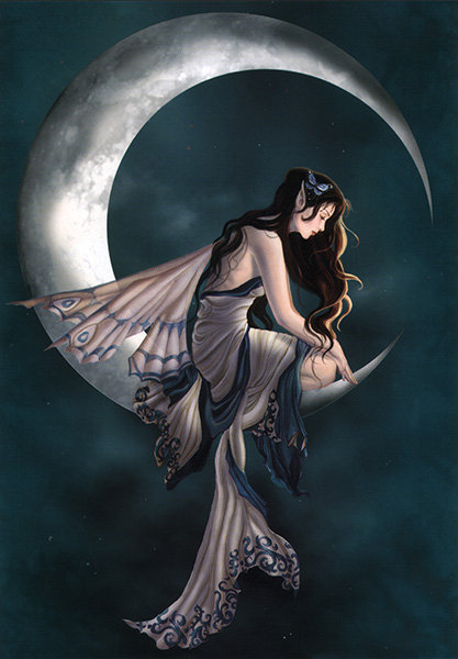 Воспоминание (феи Нене Томас) - фея, ночь, луна, девушка - оригинал