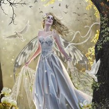 Схема вышивки «Бледное золото (феи Нене Томас)»