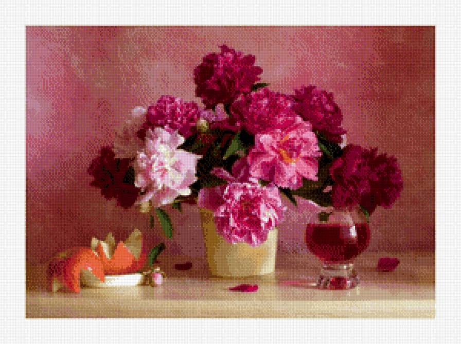 Натюрморт с пионами - цветы, пионы, натюрморт - предпросмотр