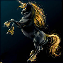 Схема вышивки «черный единорог»