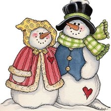 Схема вышивки «снеговики»