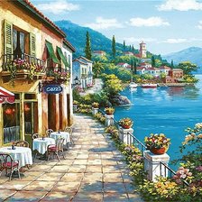 Схема вышивки «Кафе на побережье»