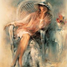 Схема вышивки «Дама»