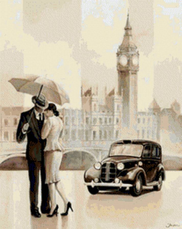 Пара - пара, картина, города, любовь - предпросмотр