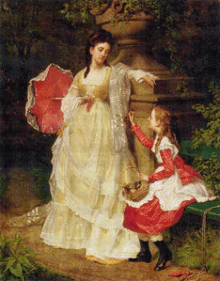 на прогулке - картина - предпросмотр