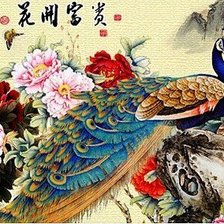 Схема вышивки «павлины»