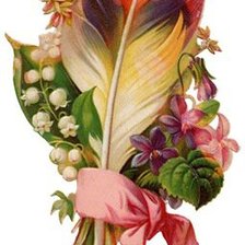 Схема вышивки «Букет с пером»