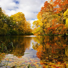 Схема вышивки «осеннее озеро»