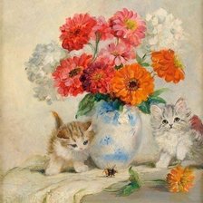 Схема вышивки «котята»