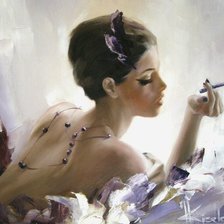 Схема вышивки «леди с сигаретой»