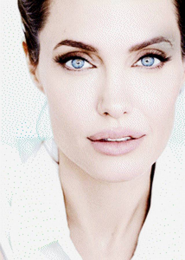 Анджелина Джоли - анджелина джоли, актриса, знаменитость, женщина, белы, портрет, черный - предпросмотр