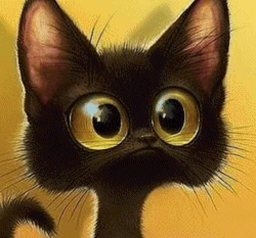 черный котик - кот - предпросмотр