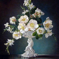 Схема вышивки «Ваза с ангелом.»