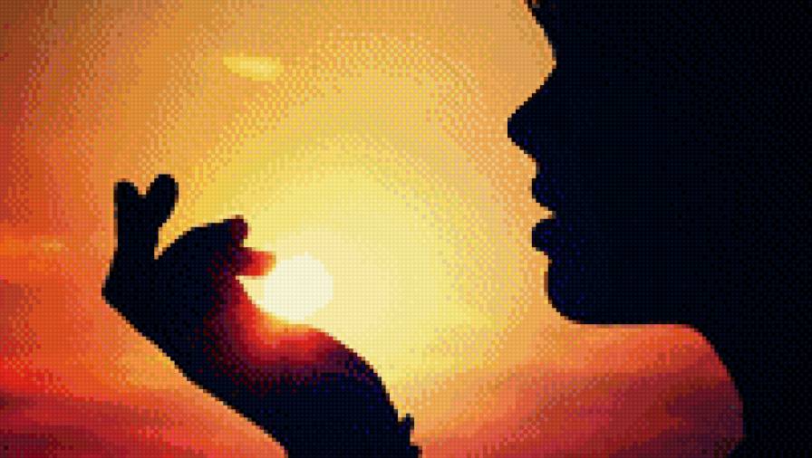 №791958 - силуэт, солнце, портрет, девушка - предпросмотр