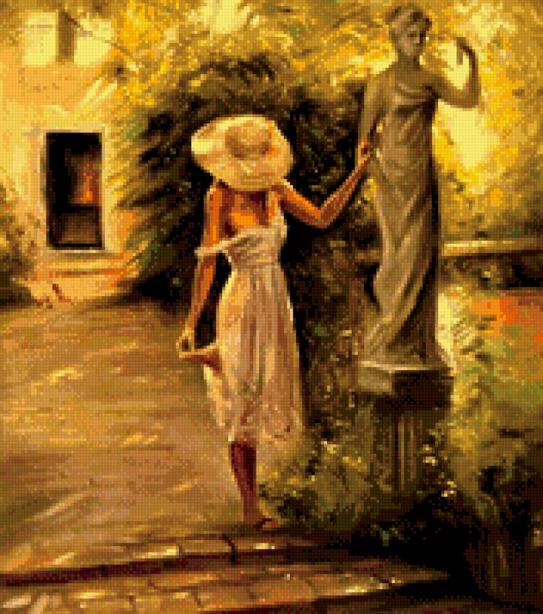 девушка - прогулка., статуя, фигура, легкость, женский образ - предпросмотр