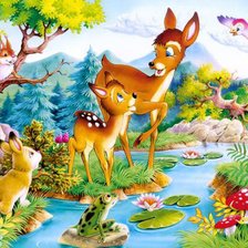 Схема вышивки «олени»