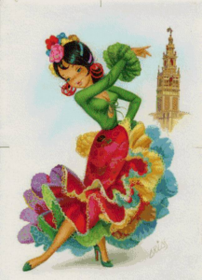 девушка - испанка, испания, женский образ, девушки, танец, цыганка - предпросмотр