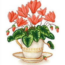 Схема вышивки «цикламен»